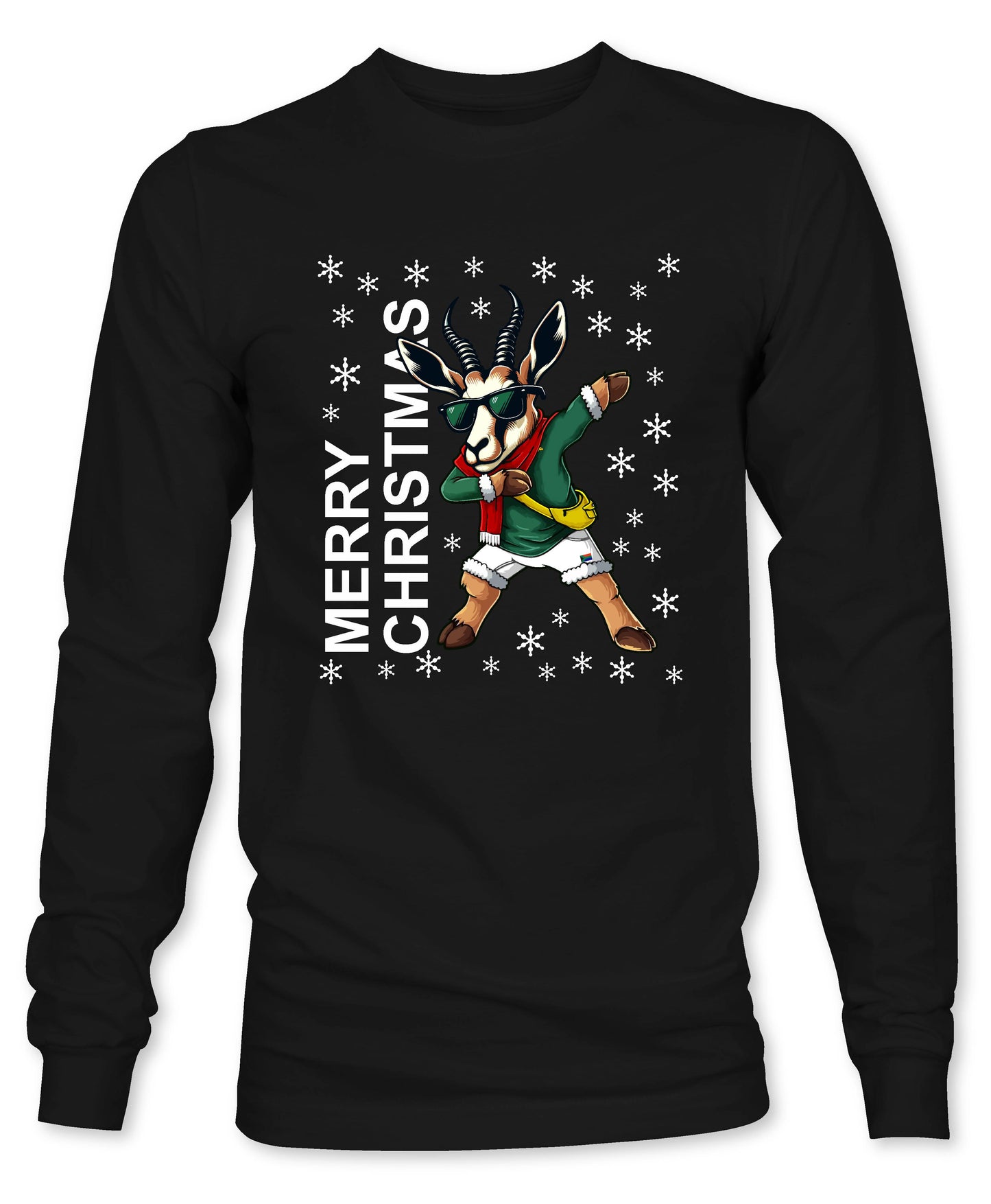 Merry Christmas Cartoon - South African Rugby Christmas Long Sleeve T-Shirt