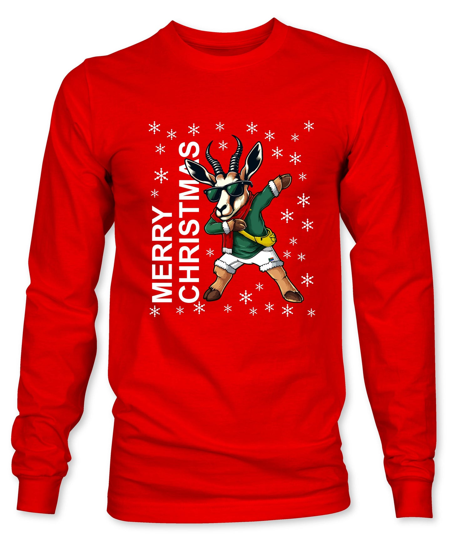 Merry Christmas Cartoon - South African Rugby Christmas Long Sleeve T-Shirt