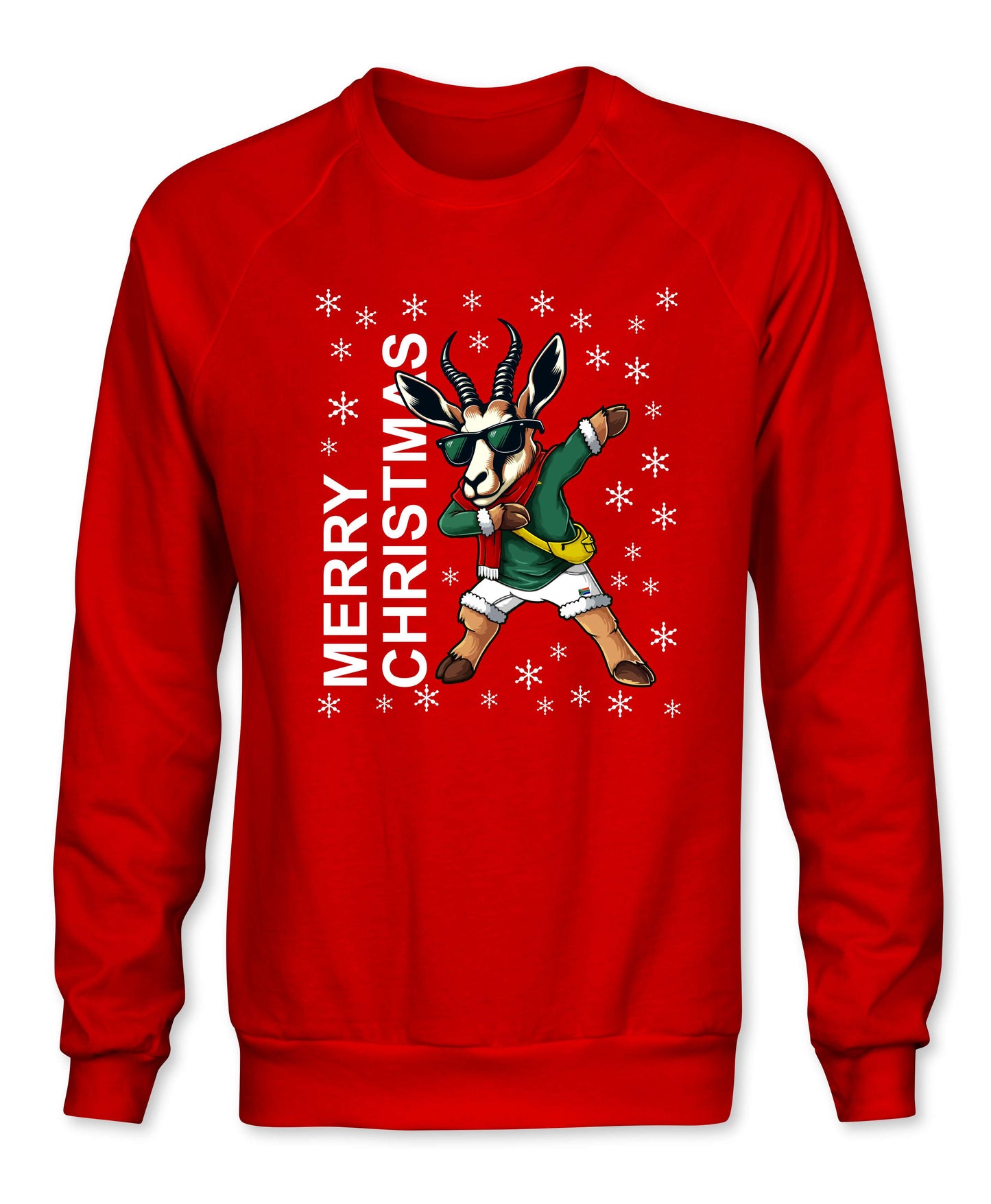 Kids Merry Christmas Cartoon - Childrens South African Rugby Christmas Sweatshirt