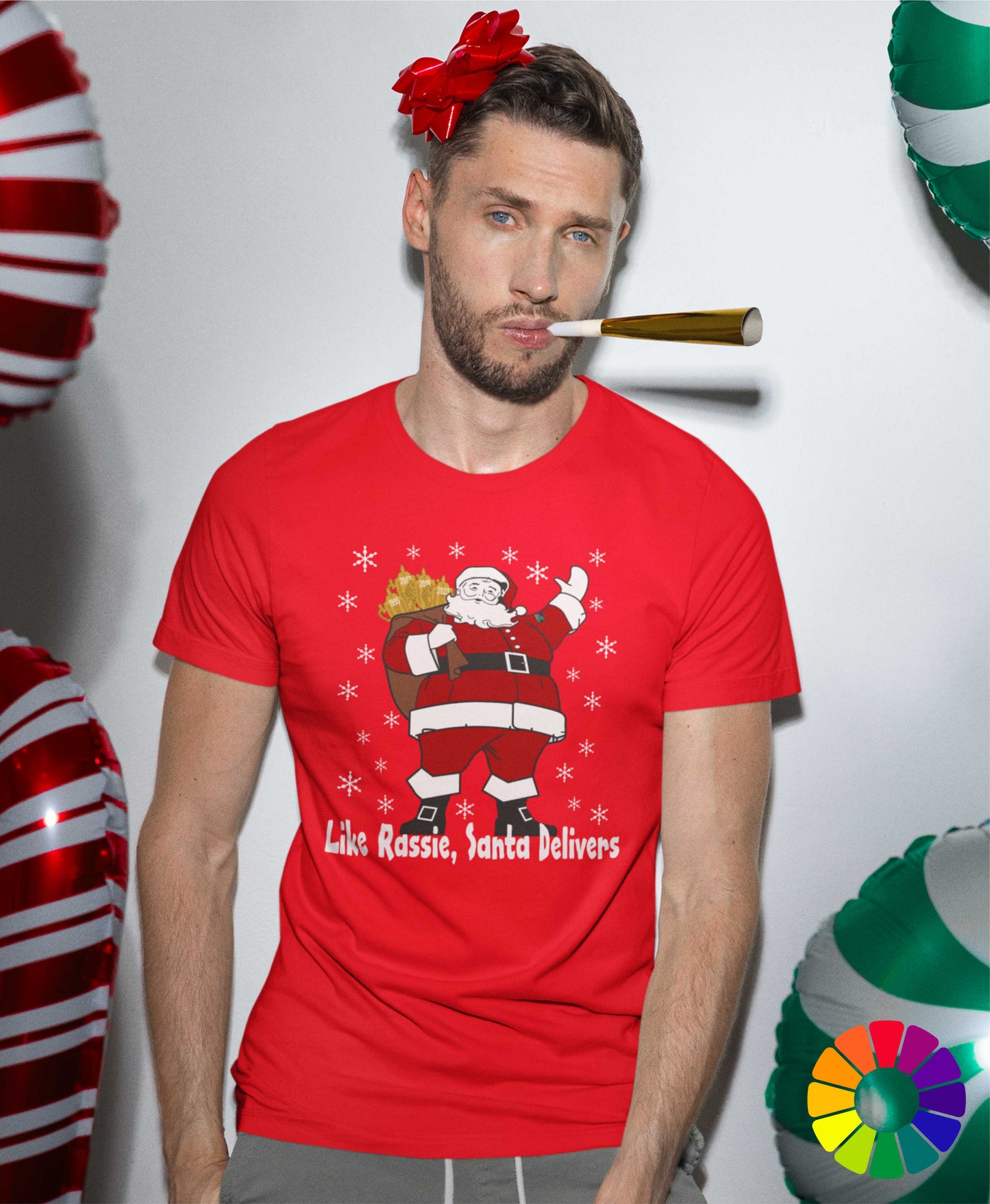 Rassie & Santa Deliver - South African Rugby Christmas T-Shirt
