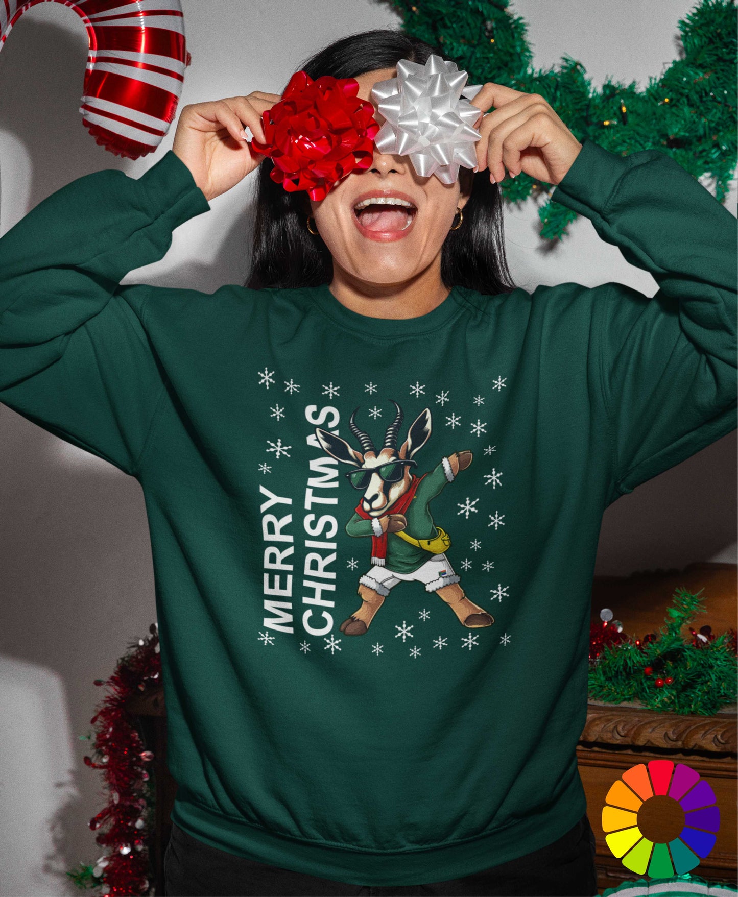 Merry Christmas Cartoon - South African Rugby Christmas Sweatshirt