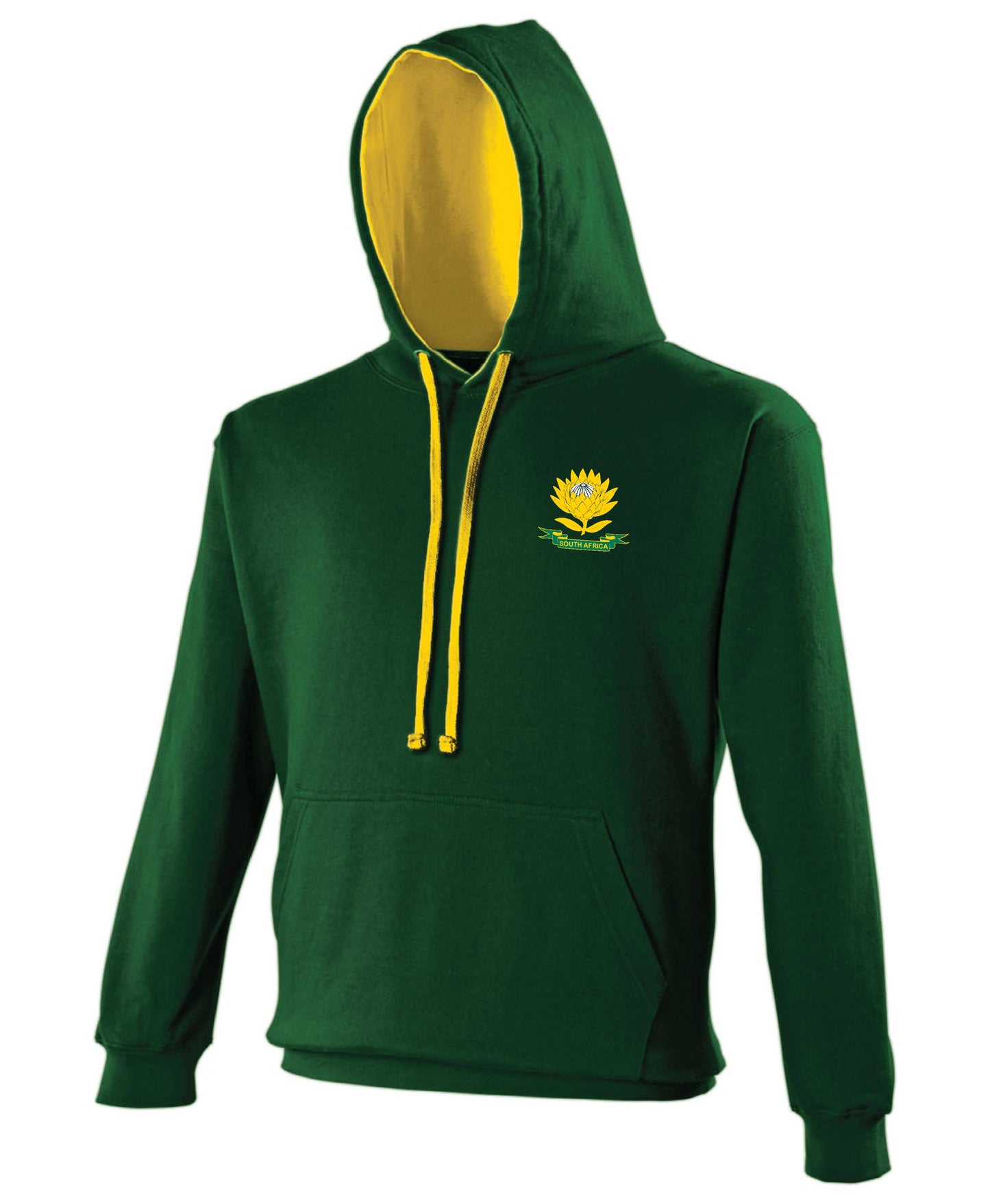 Premium Protea South Africa Contrast Embroidered Hoodie