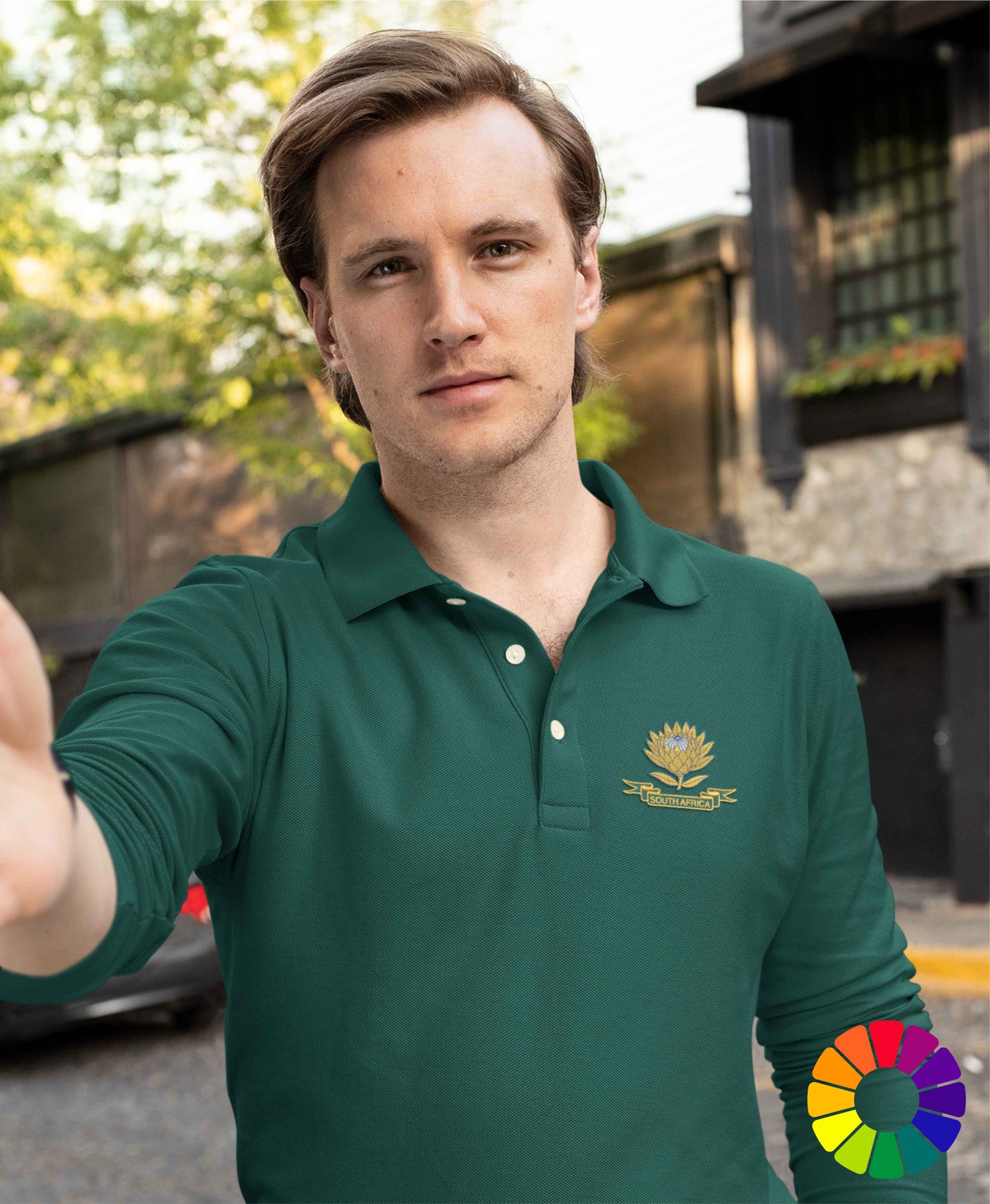 Protea South Africa Embroidered Long Sleeve Polo Shirt