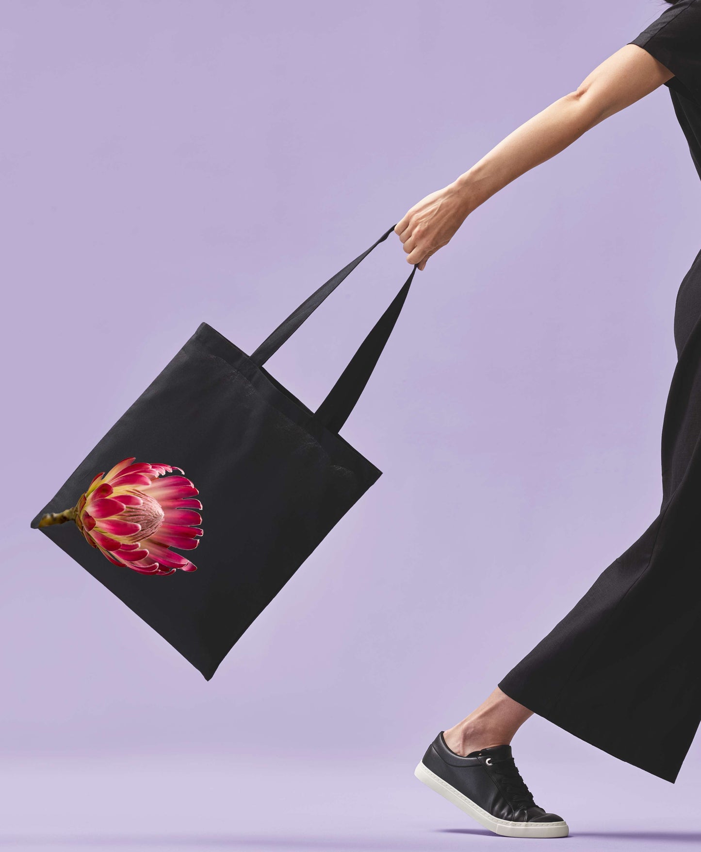 Long Handle Protea Printed Tote Bag