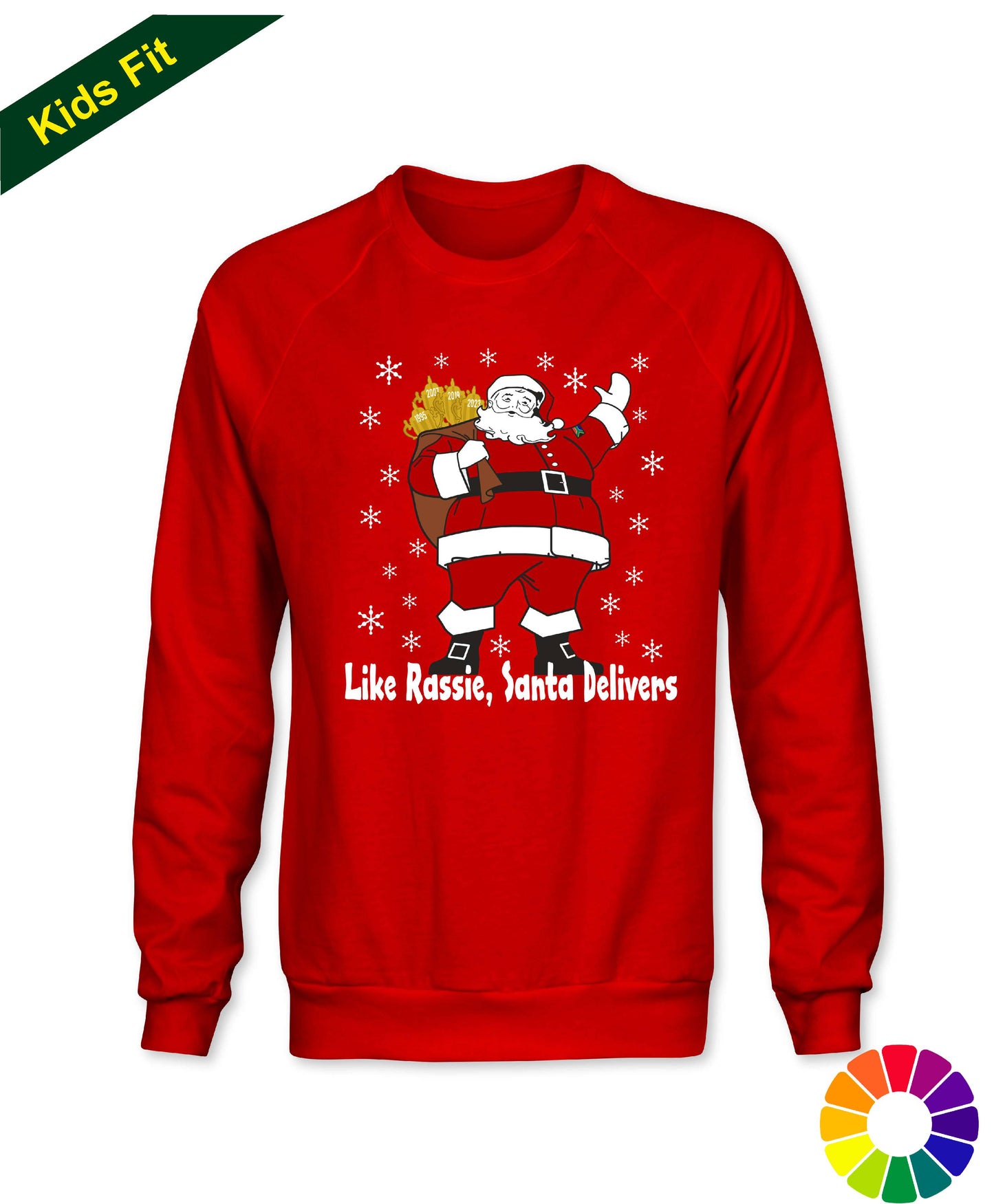 Kids Merry Christmas Cartoon - Childrens South African Rugby Christmas Sweatshirt