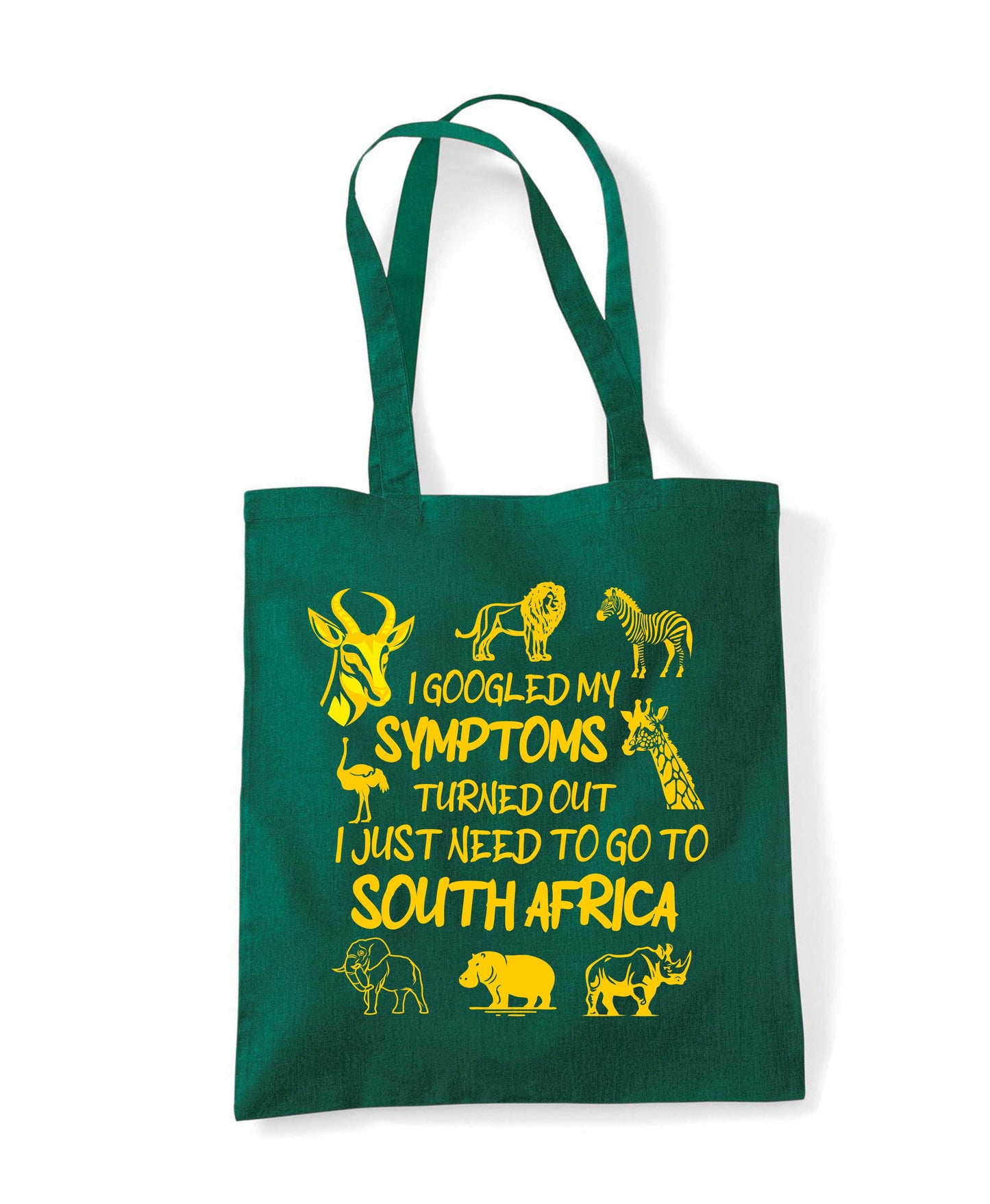 Long Handle Trip to South Africa Printed Tote Bag