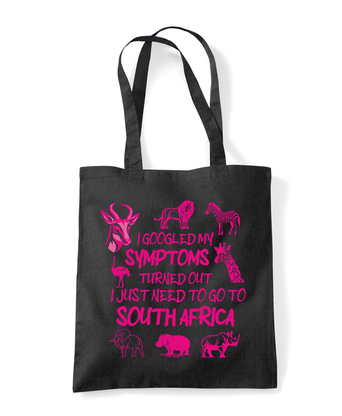 Long Handle Trip to South Africa Printed Tote Bag