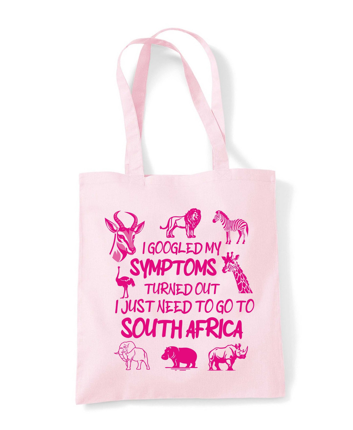 Long Handle Trip to South Africa Printed Tote Bag