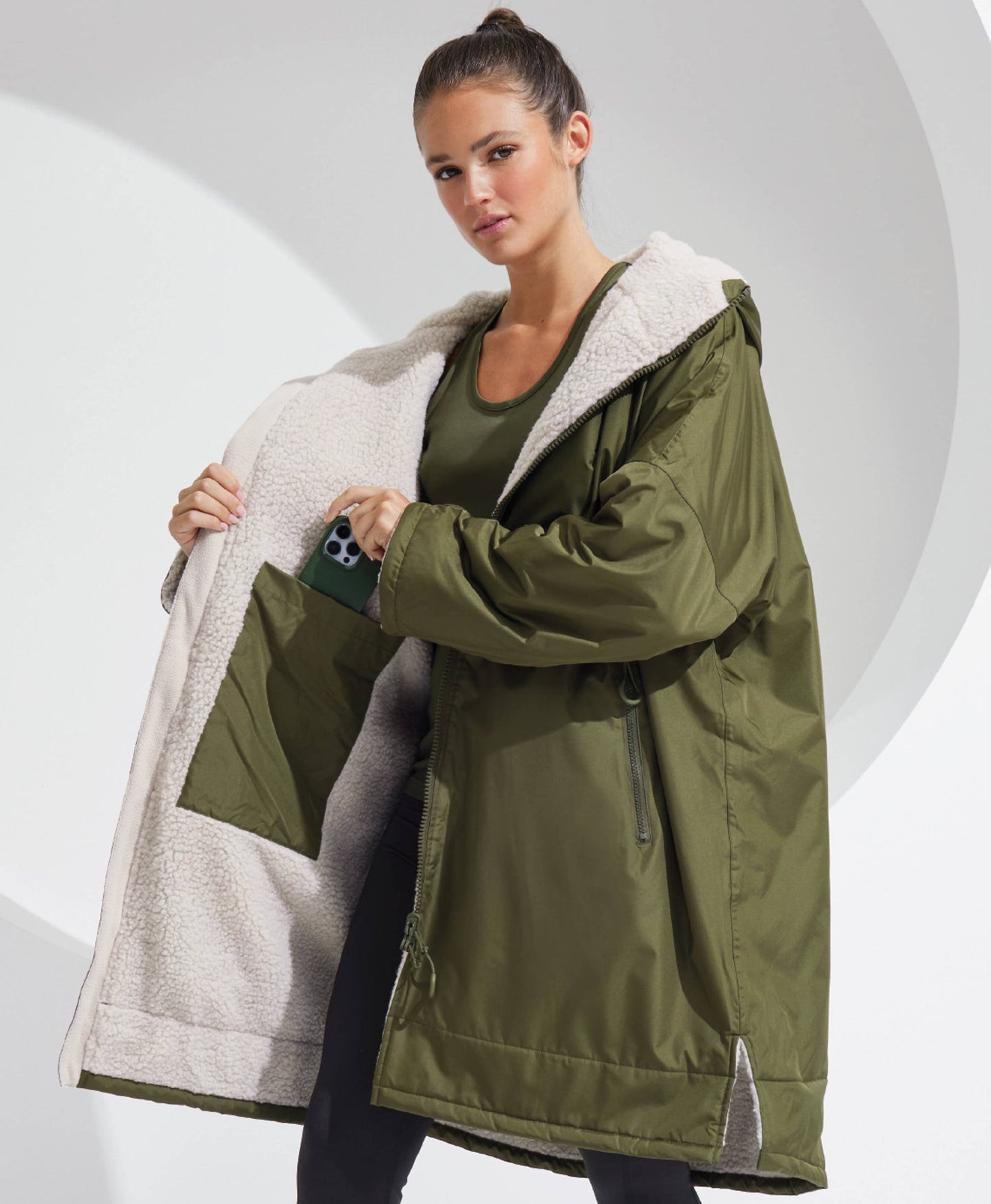 Adults - SA FLAG Embroidered All Weather Robe - Olive