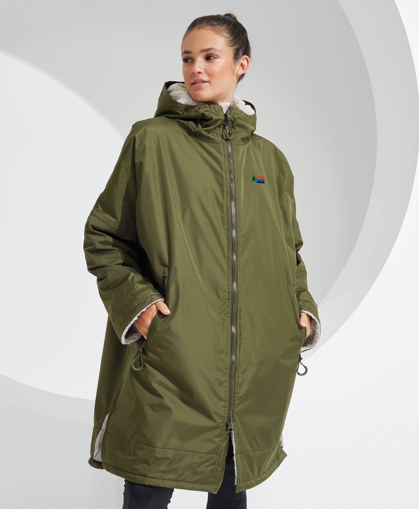 Adults - SA FLAG Embroidered All Weather Robe - Olive