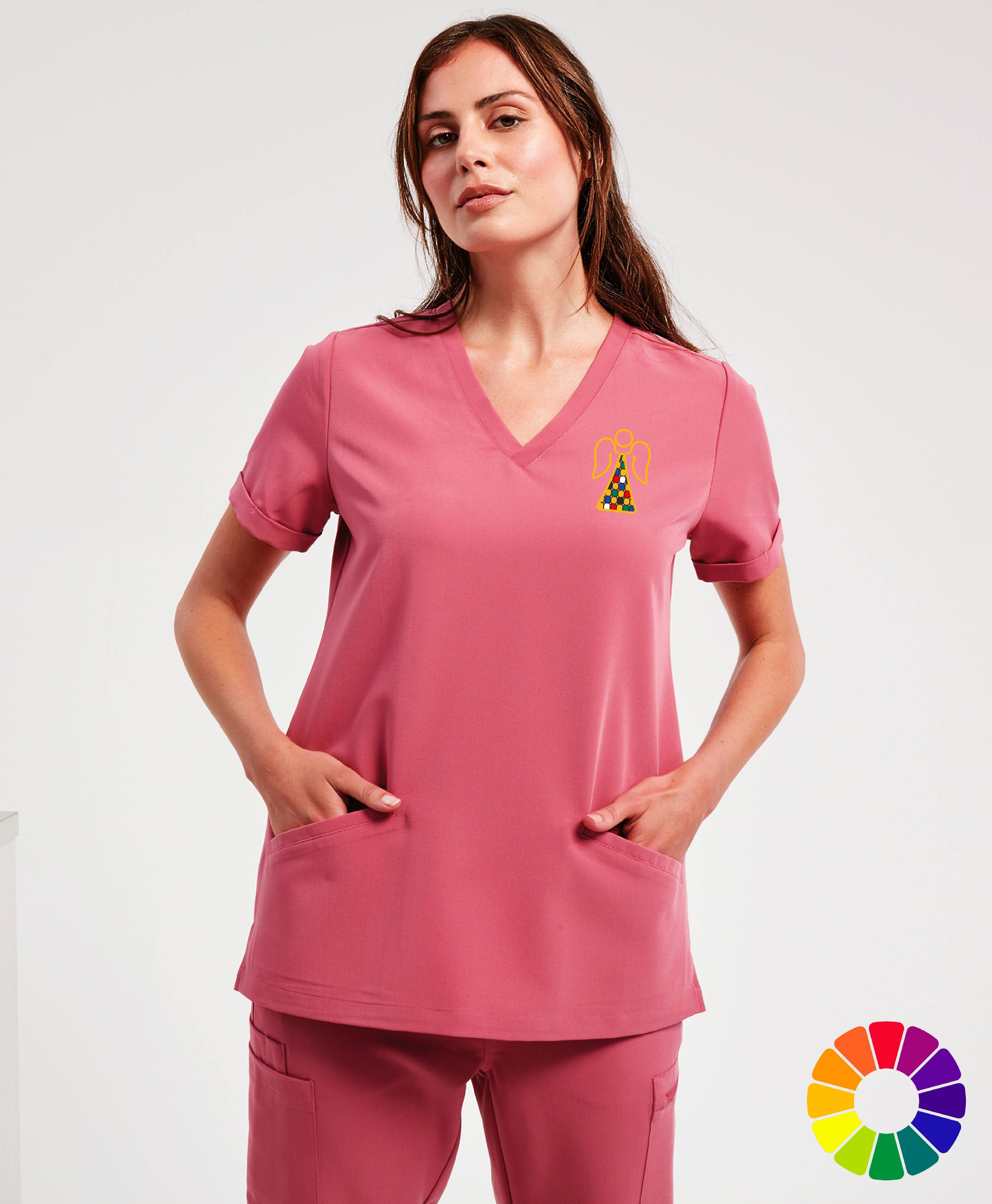 Angel Embroidered Ladies Stretch Pocket Tunic [XS to 3XL] – Saffa Tees