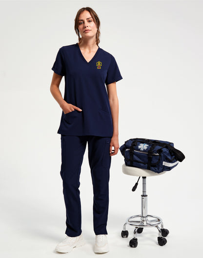 Angel Embroidered Ladies Stretch Pocket Tunic [XS to 3XL]