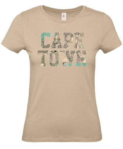 Ladies Fit Cape Town Retro Map T-Shirt