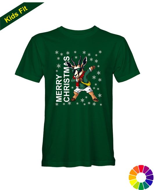 Kids Merry Christmas Cartoon - Kids South African Rugby Christmas T-Shirt