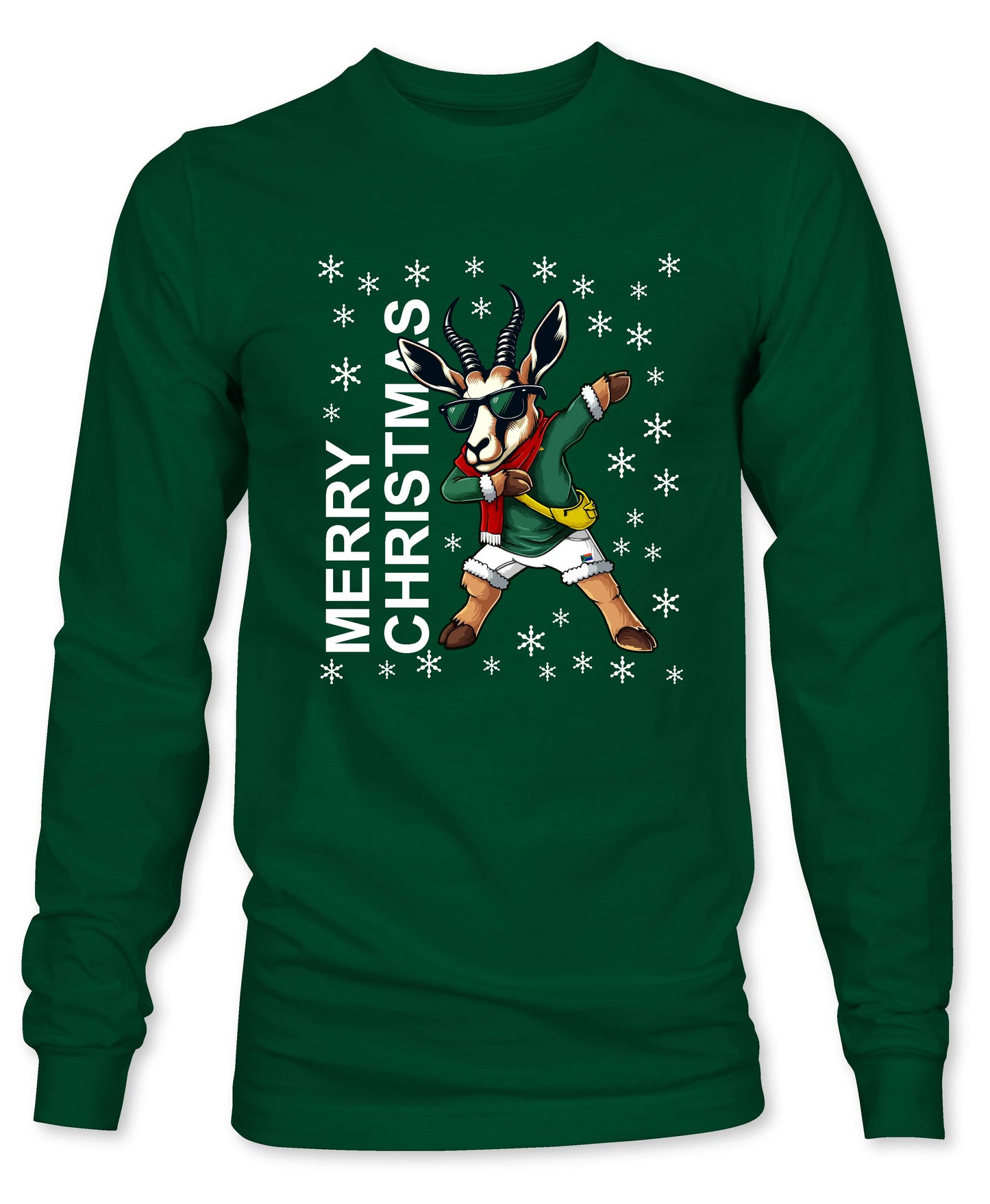 Merry Christmas Cartoon - South African Rugby Christmas Long Sleeve T-Shirt