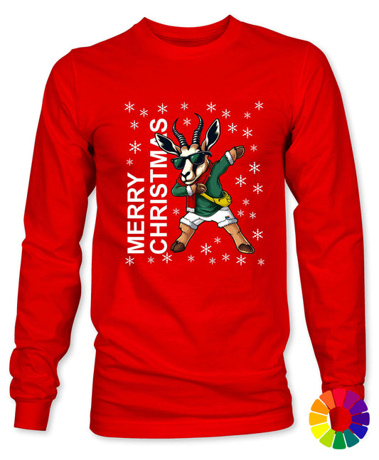Merry Christmas Cartoon - South African Rugby Christmas Long Sleeve T-Shirt