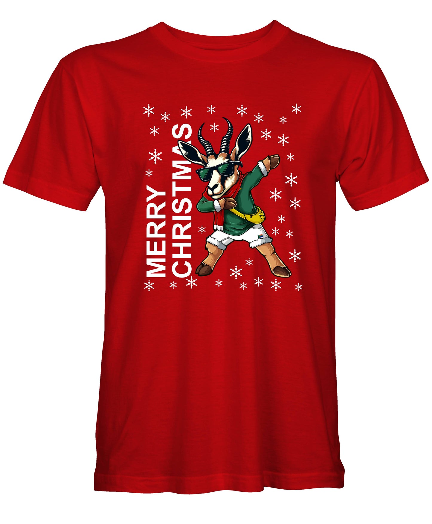 Kids Merry Christmas Cartoon - Kids South African Rugby Christmas T-Shirt