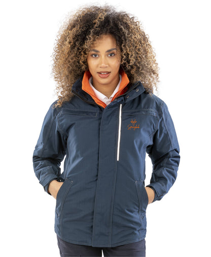 Unisex Padded Denim Textured Waterproof Embroidered Jacket