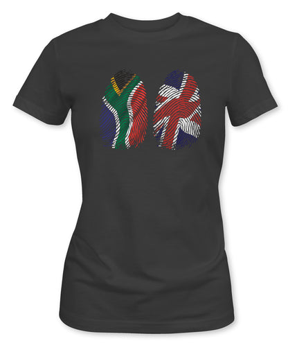 Ladies Fit SA/UK Dual Fingerprints T-Shirt