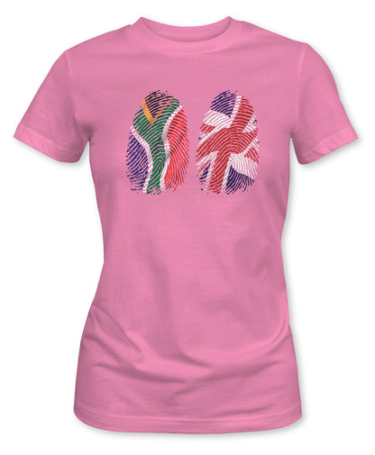 Ladies Fit SA/UK Dual Fingerprints T-Shirt