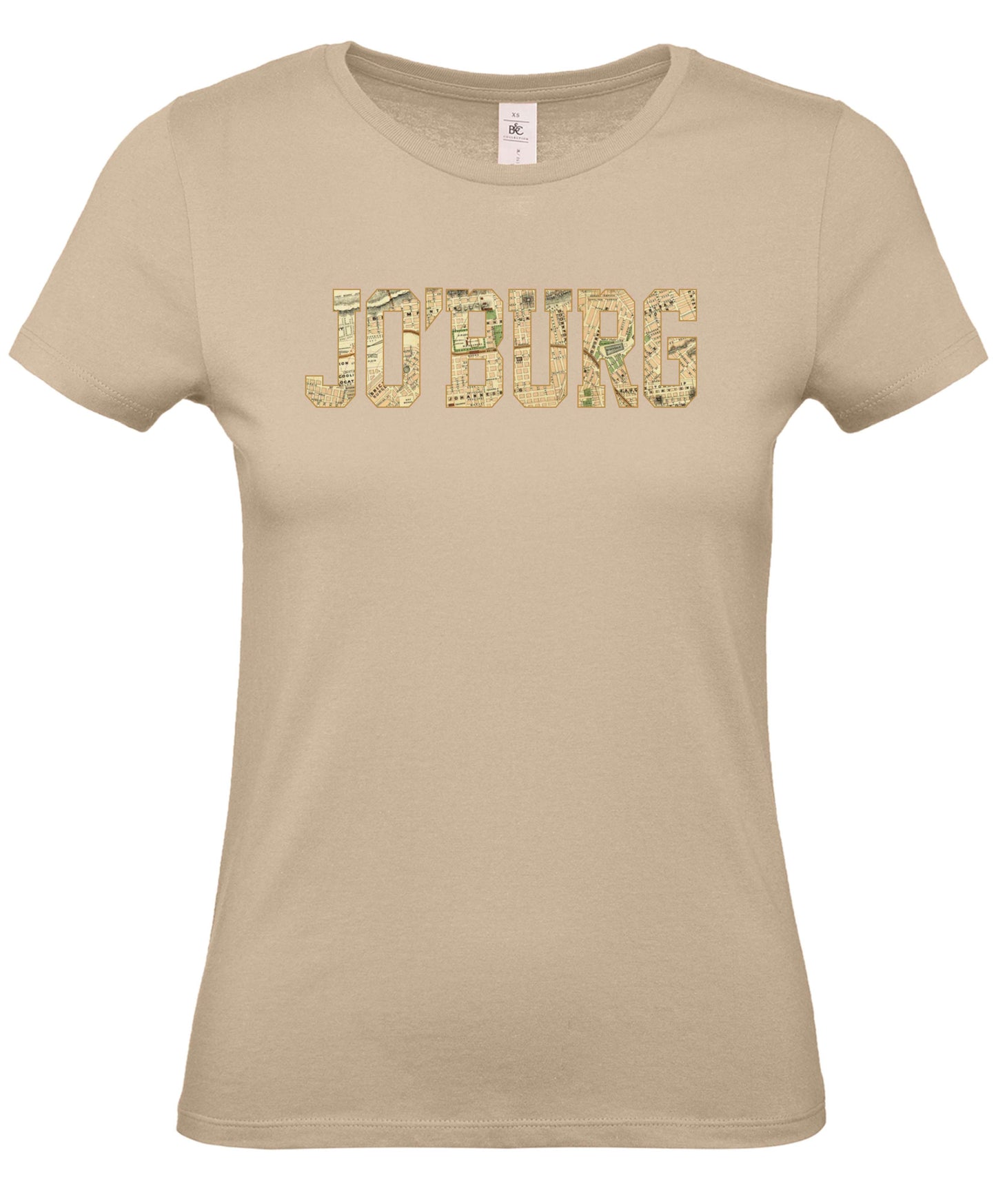 Ladies Fit Jo'berg Retro Map T-Shirt