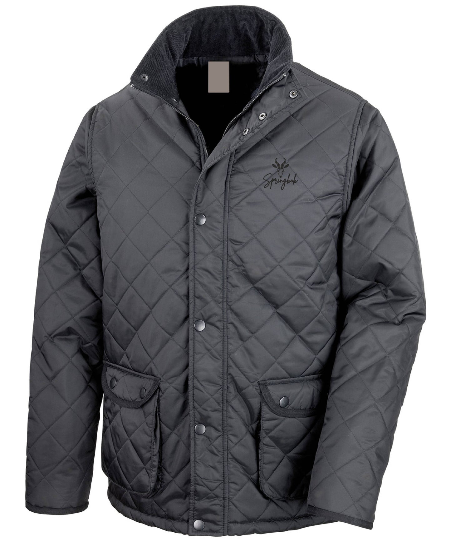 Unisex Diamond Quilted Embroidered Rugby Jacket