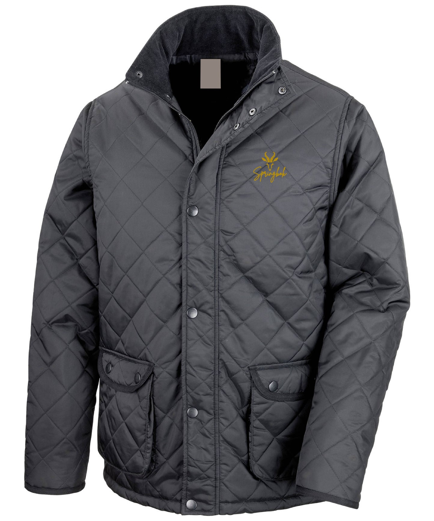 Unisex Diamond Quilted Embroidered Rugby Jacket