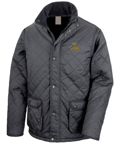 Unisex Diamond Quilted Embroidered Rugby Jacket