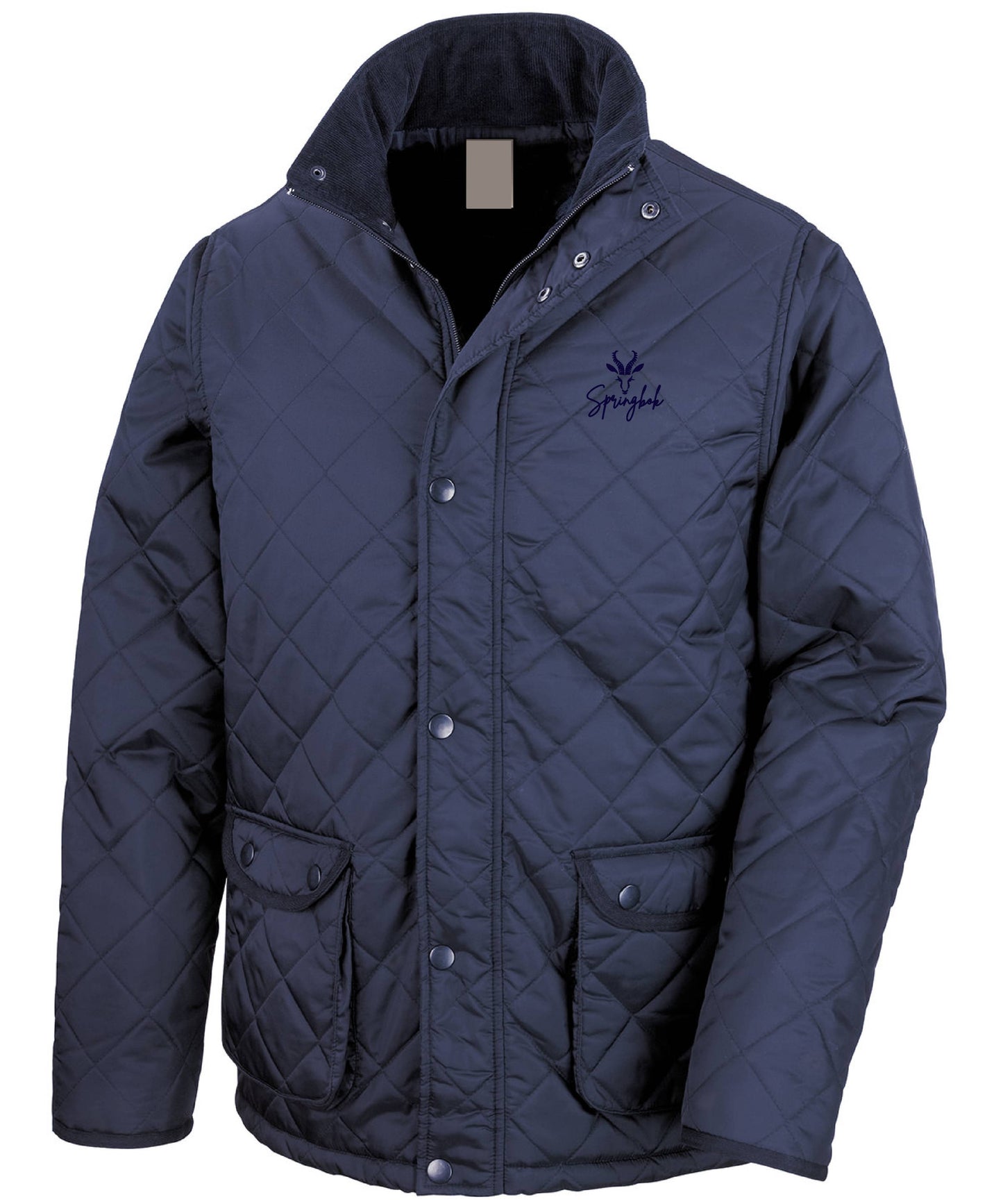 Unisex Diamond Quilted Embroidered Rugby Jacket