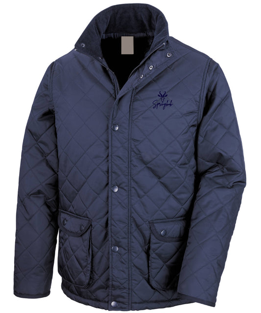 Unisex Diamond Quilted Embroidered Rugby Jacket