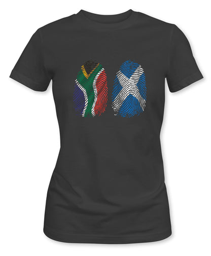 Ladies Fit SA/SCOTLAND Dual Fingerprints T-Shirt
