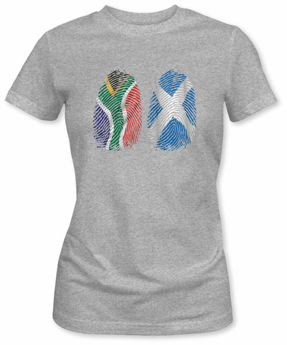 Ladies Fit SA/SCOTLAND Dual Fingerprints T-Shirt