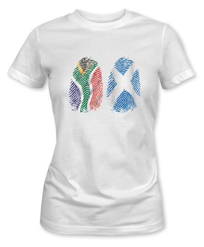 Ladies Fit SA/SCOTLAND Dual Fingerprints T-Shirt