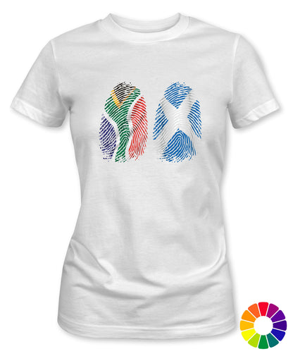 Ladies Fit SA/SCOTLAND Dual Fingerprints T-Shirt