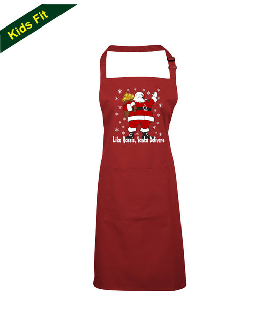 Kids Rassie & Santa Deliver - Childrens South African Rugby Christmas Apron