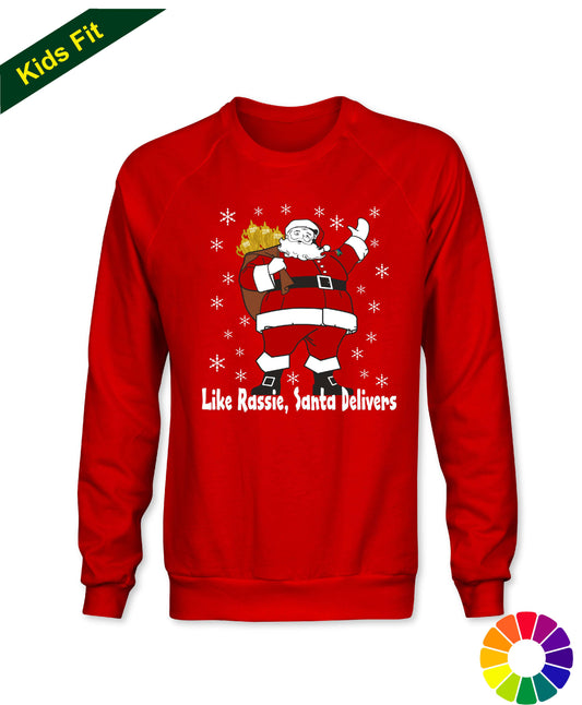 Kids Merry Christmas Cartoon - Childrens South African Rugby Christmas Sweatshirt
