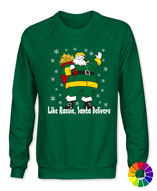 Rassie Delivers Green Kit - South African Rugby Christmas Sweatshirt
