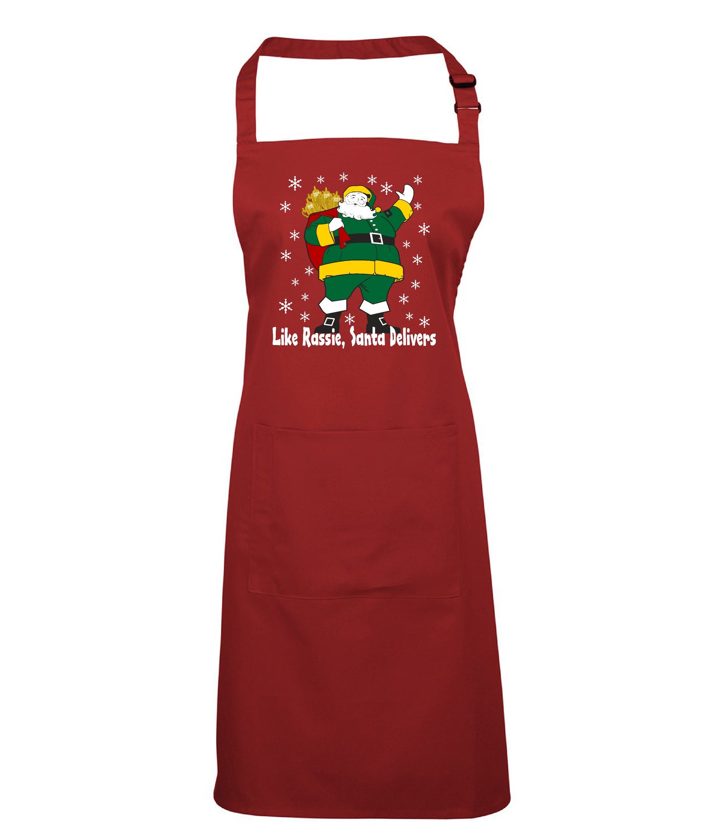 Kids Rassie Delivers Green Kit - Childrens South African Rugby Christmas Apron