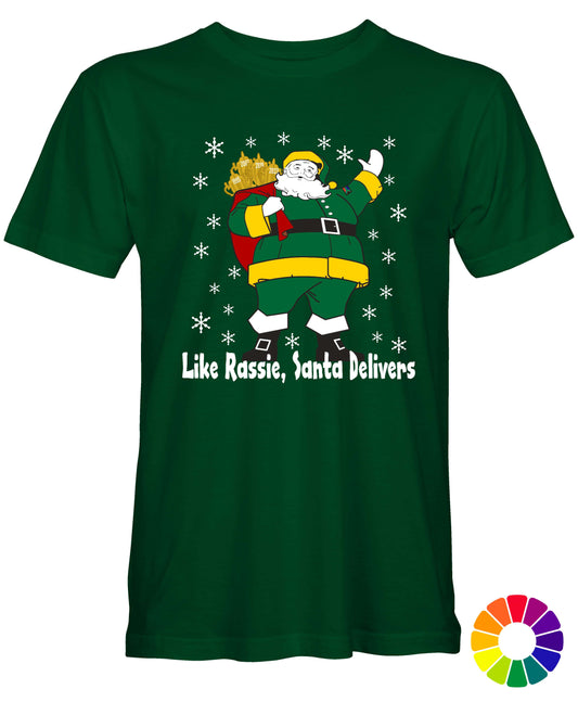 Rassie Delivers Green Kit - South African Rugby Christmas T-Shirt