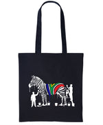 Long Handle Painted Zebra Tote Bag
