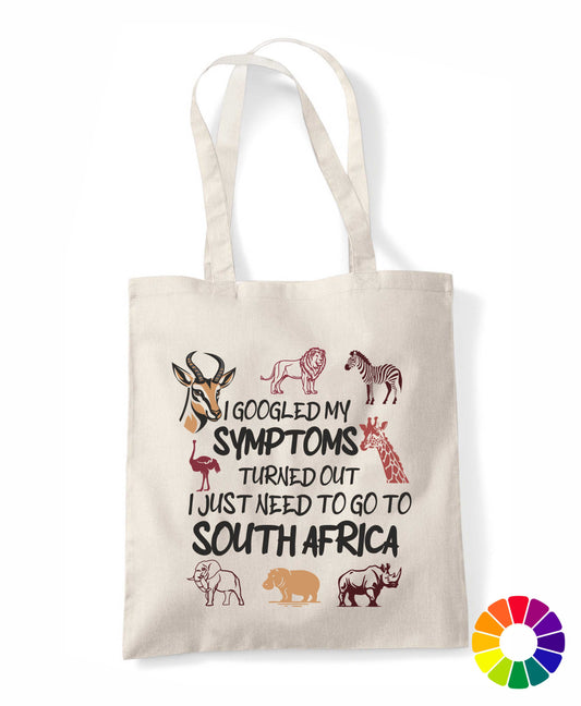 Long Handle Trip to South Africa Printed Tote Bag