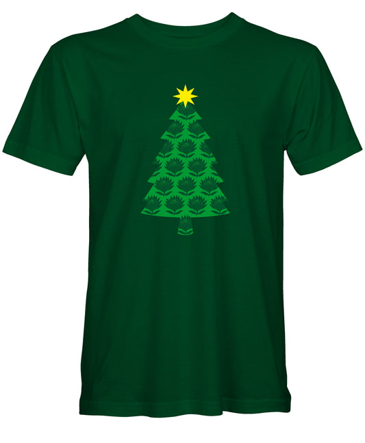 Kids Christmas Tree Green Protea T-Shirt